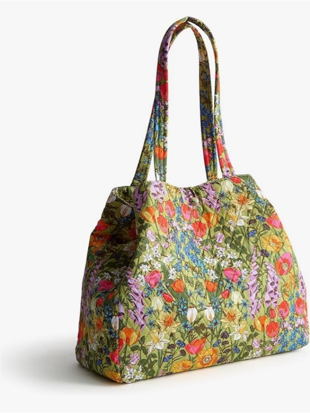 Vera Bradley Green Floral Hathaway Quilted Tote - Picture 2 of 4